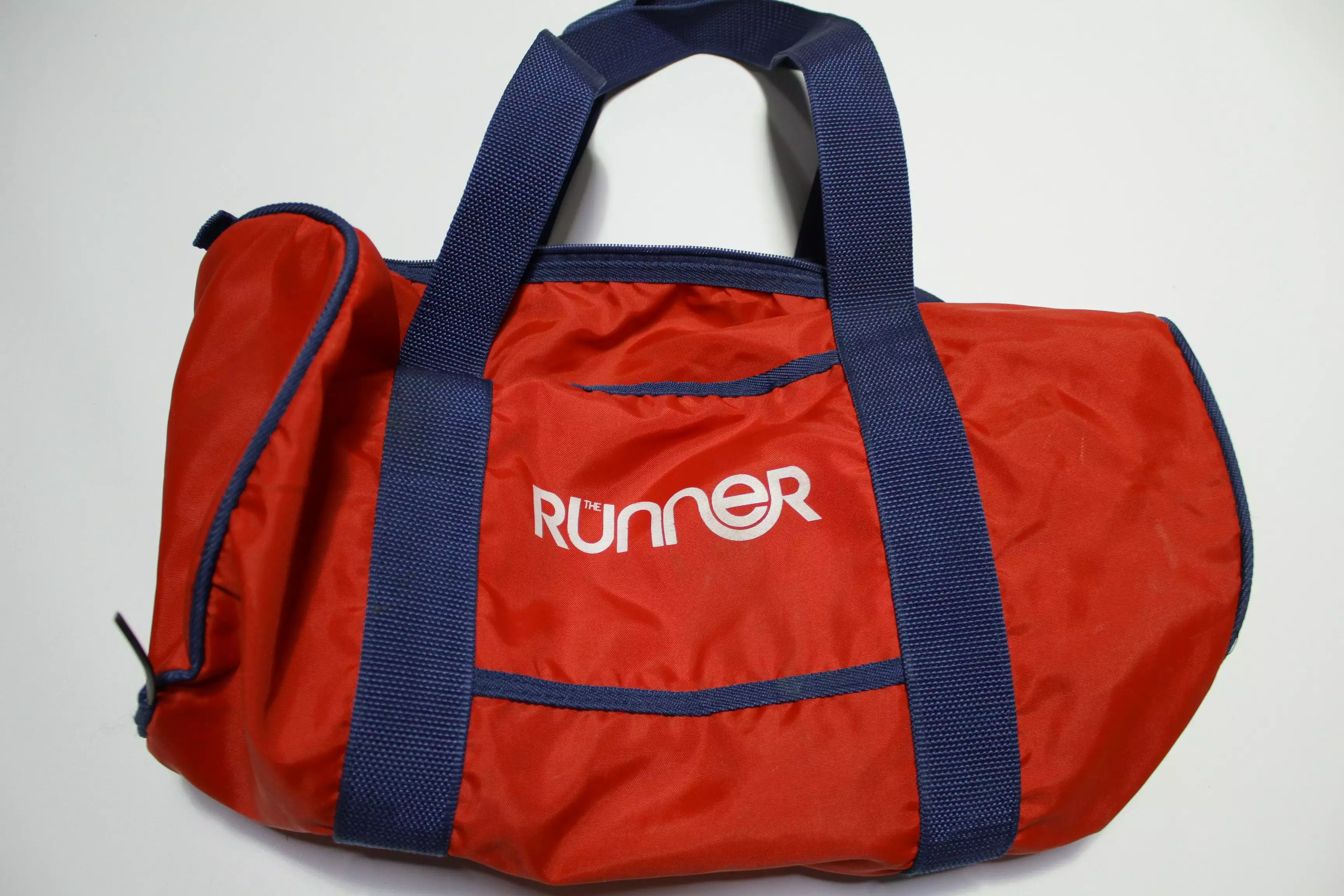 The Runner Vintage 80's Duffle Gym Travel Bag Red White Blue