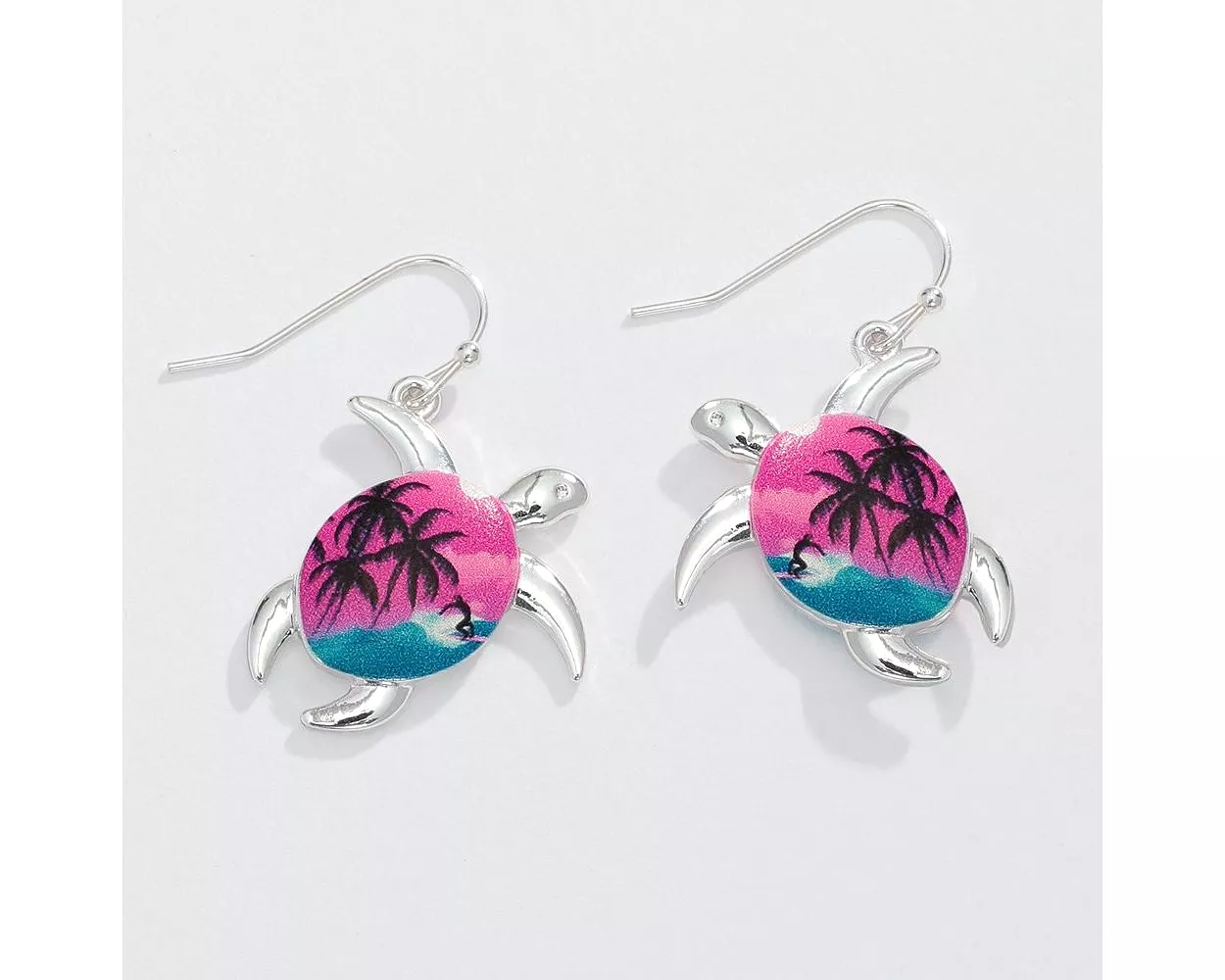 Tropical Sunset Turtle Earrings