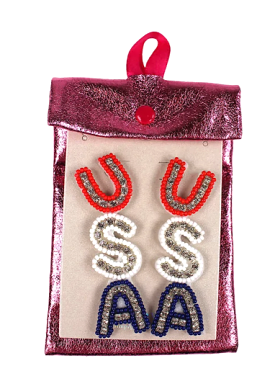 USA Beaded Earring