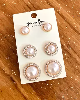 Vintage Pearl Earring Set