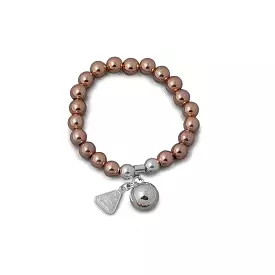 Von Treskow ROSE GOLD STRETCHY BRACELET WITH CHIME BALL (8mm ball)