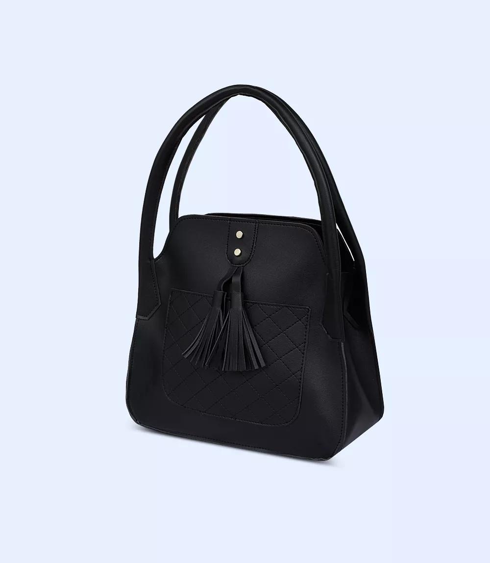 WB2387-BLACK-Women Shoulder Bag