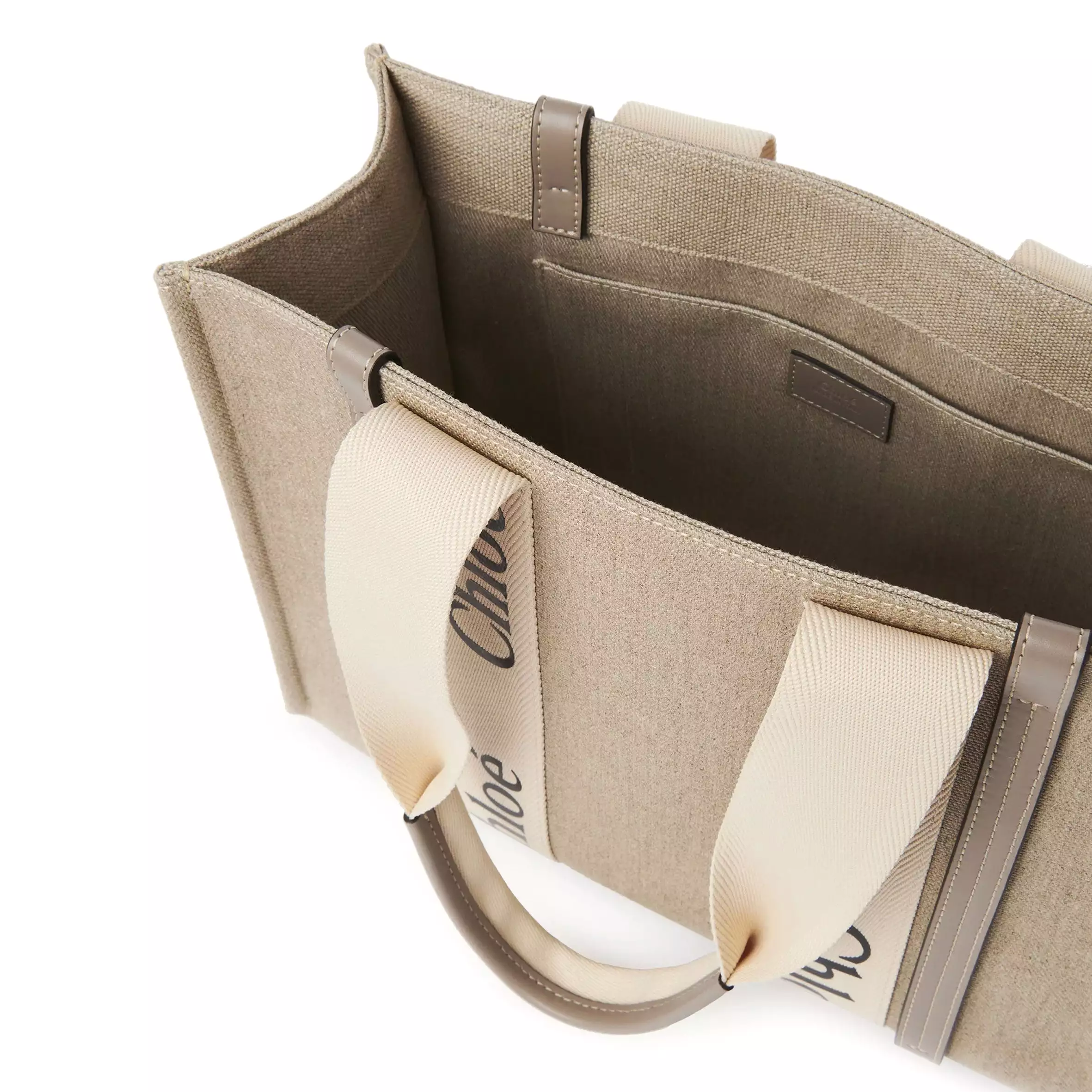 Woody Tote Medium Canvas, Musk Grey