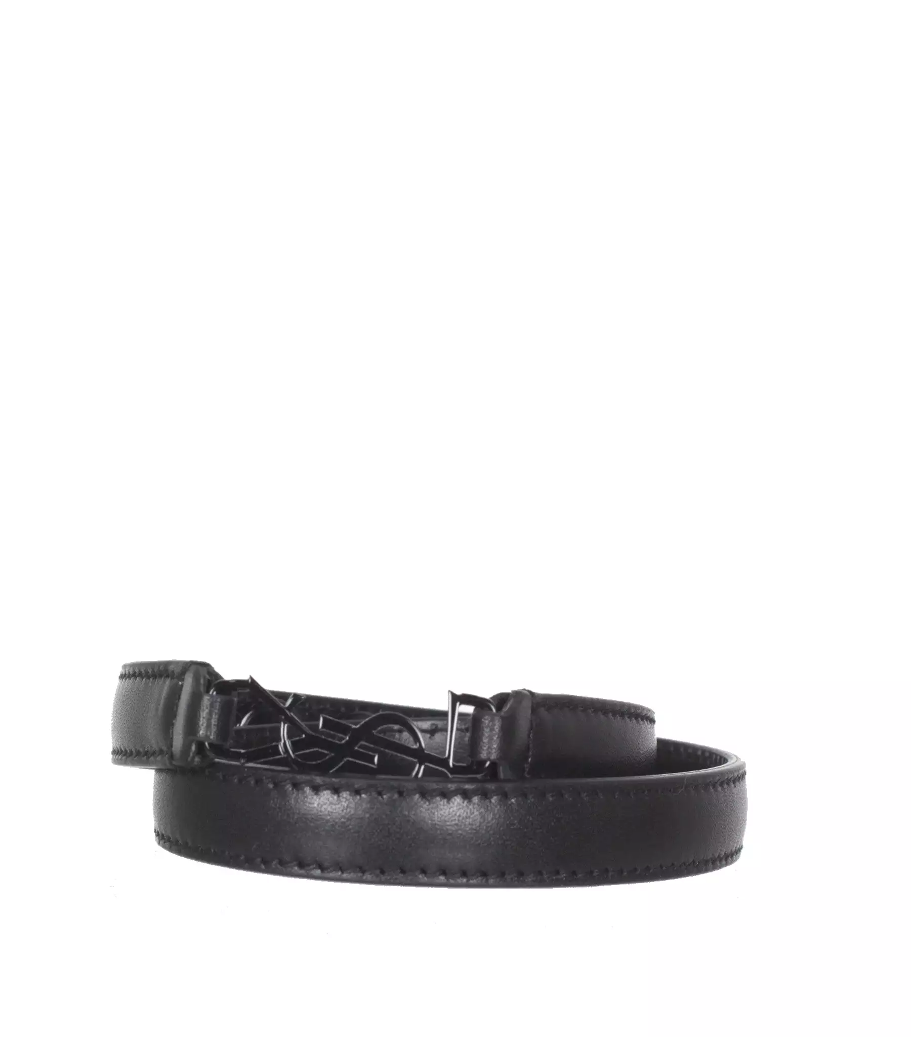 YSL 2x Wrap Bracelet, Black/Black